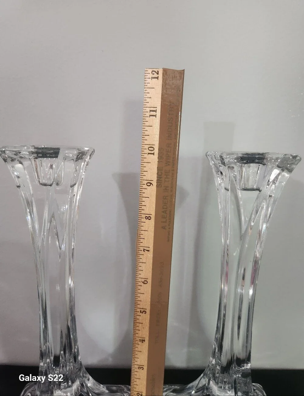 Toscany 24% Lead Crystal Clear  Candlestick Pair - Elegant Home Accents